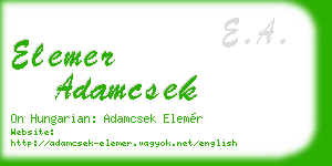 elemer adamcsek business card